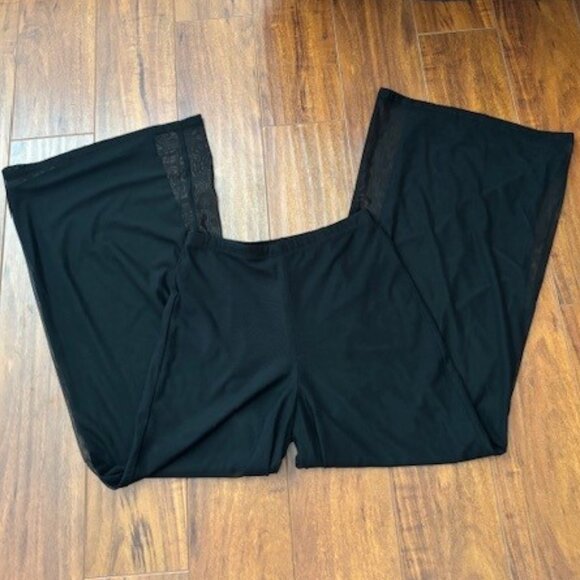 JS Collections Wide Leg Sheer Dress Pants w Side Slit - Picture 5 of 7